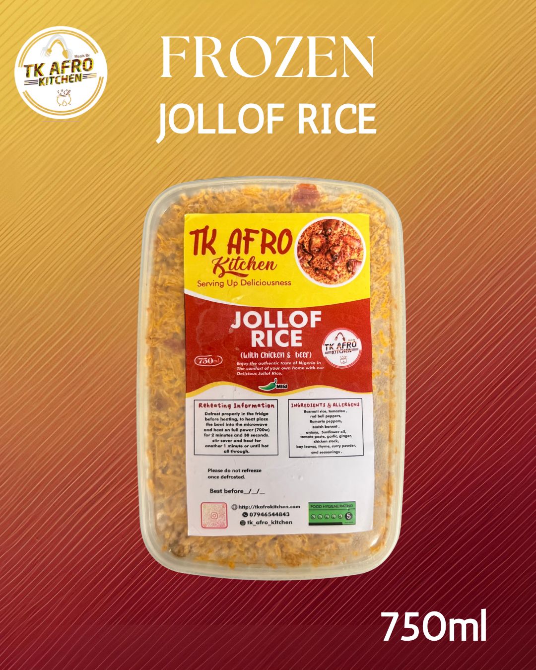 Frozen Jollof Rice