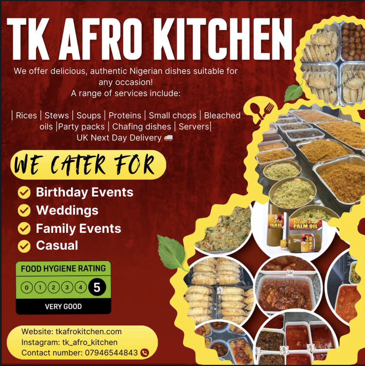 Comprehensive catering menu catalogue